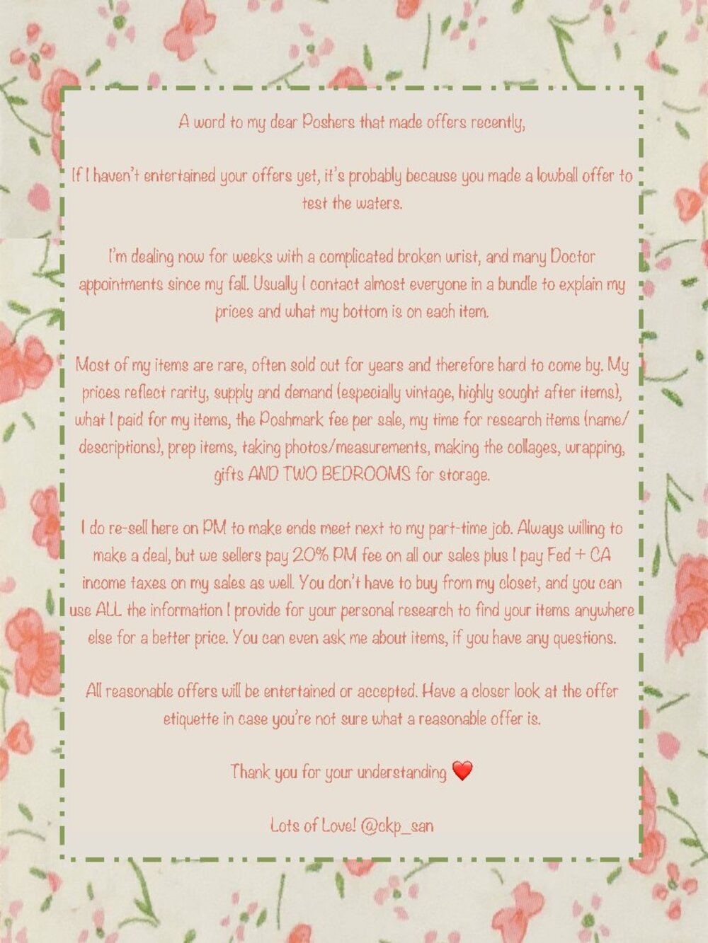 Offer Etiquette & Lowball Offers